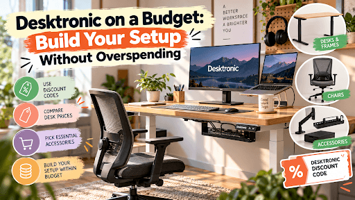 Desktronic standing desk home office setup